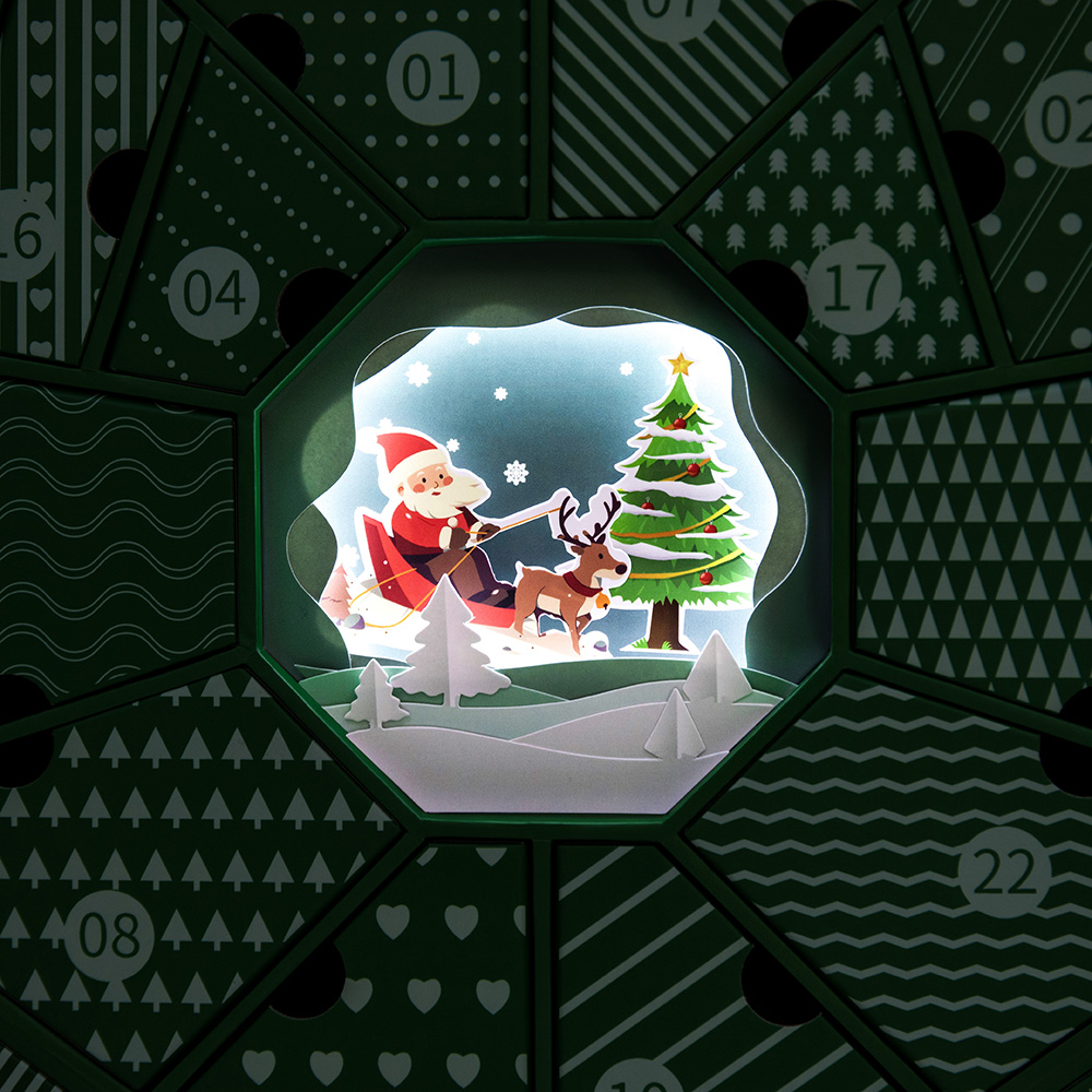 Five-pointed star illuminated advent calendar box (6)